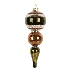 Clayre & Eef Kerstbal Ø 6x17 cm Groen Glas