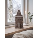 Clayre & Eef Maison en pain d'épices avec LED 12x11x25 cm Marron Plastique
