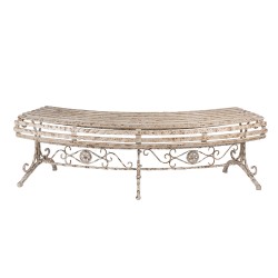 Clayre & Eef Panca da giardino 157x55x48 cm Beige Metallo