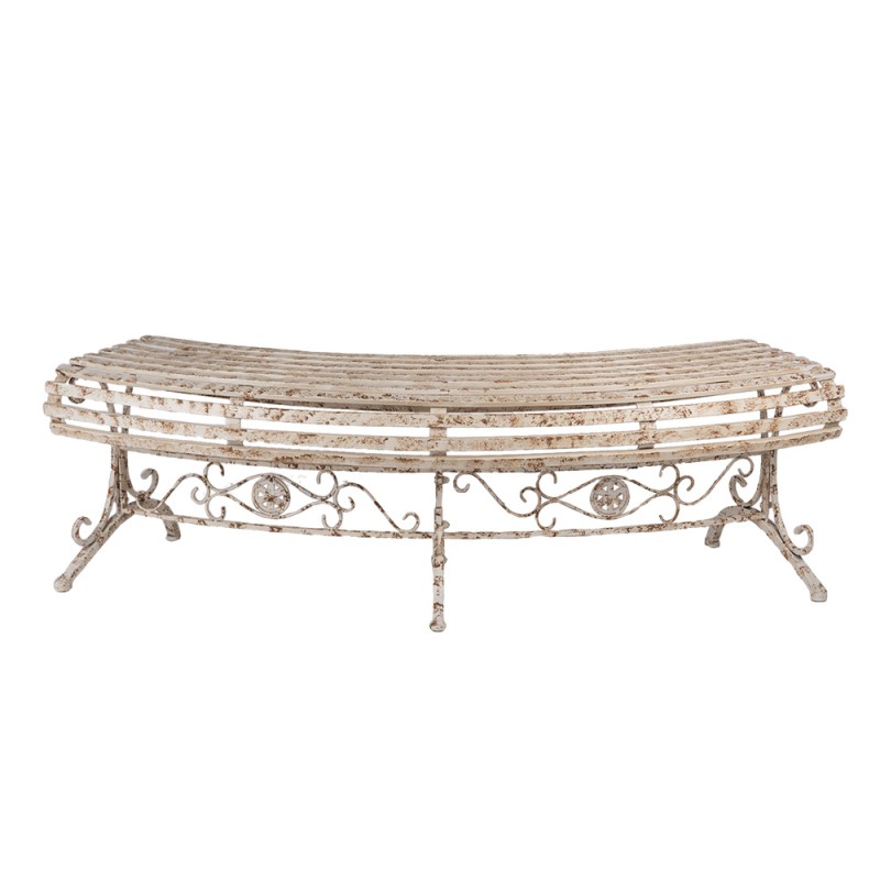 Clayre & Eef Panca da giardino 157x55x48 cm Beige Metallo