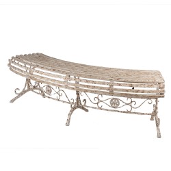 Clayre & Eef Panca da giardino 157x55x48 cm Beige Metallo