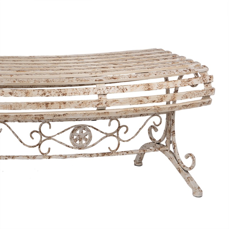 Clayre & Eef Panca da giardino 157x55x48 cm Beige Metallo