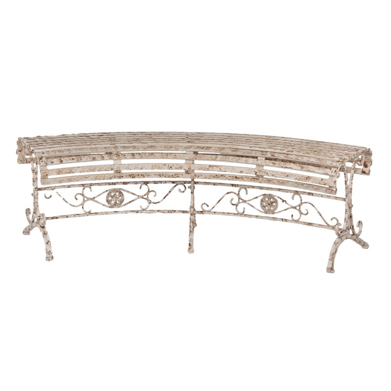 Clayre & Eef Panca da giardino 157x55x48 cm Beige Metallo