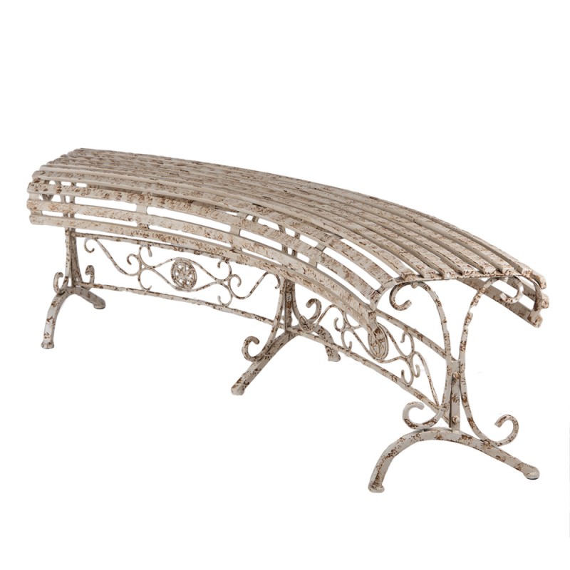 Clayre & Eef Panca da giardino 157x55x48 cm Beige Metallo