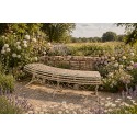 Clayre & Eef Panca da giardino 157x55x48 cm Beige Metallo