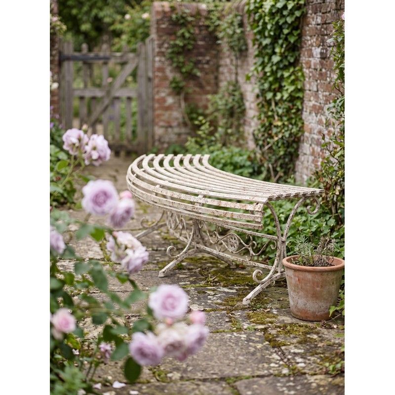 Clayre & Eef Panca da giardino 157x55x48 cm Beige Metallo