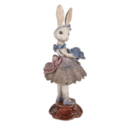 Clayre & Eef Image de décoration Lapin 15x14x35 cm Beige Plastique