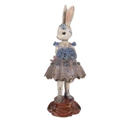 Clayre & Eef Image de décoration Lapin 15x14x35 cm Beige Plastique