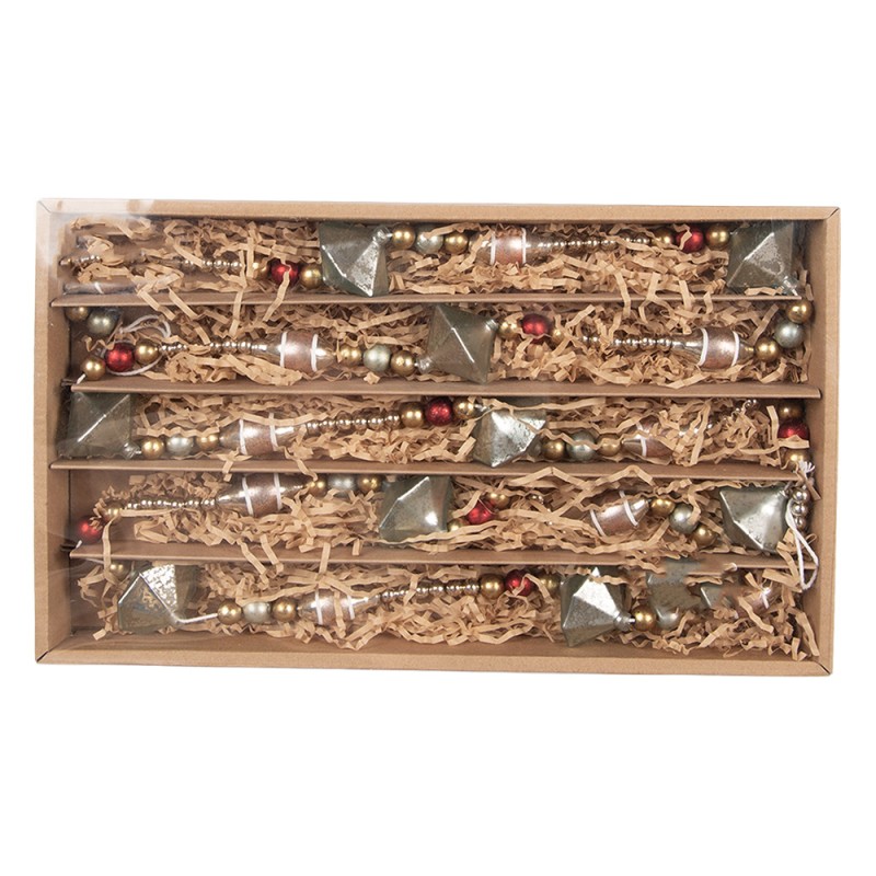 Clayre & Eef Decoration Christmas Garland Ø 2x180 cm Gold colored Glass