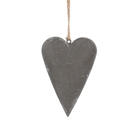 Clayre & Eef Decorazione pendente Cuore 8 cm Grigio Metallo