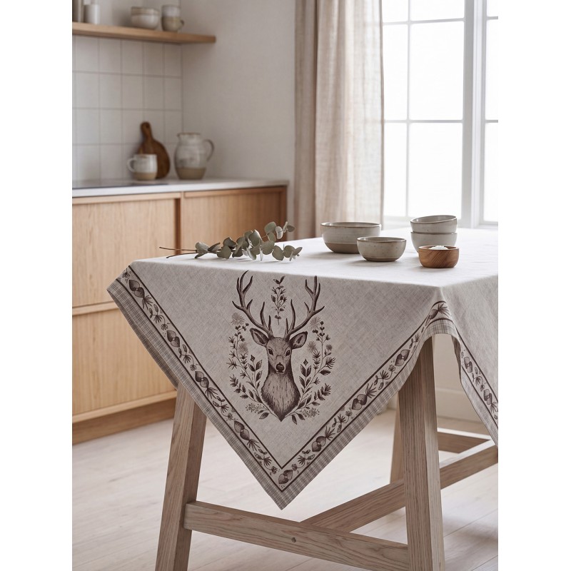 Clayre & Eef Tovaglia 100x100 cm Beige Cotone Cervo