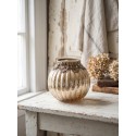 Clayre & Eef Theelichthouder Ø 10x10 cm Goudkleurig Glas