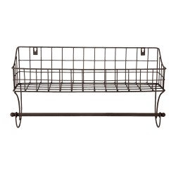Clayre & Eef Porte-serviettes 44x12x25 cm Marron Fer