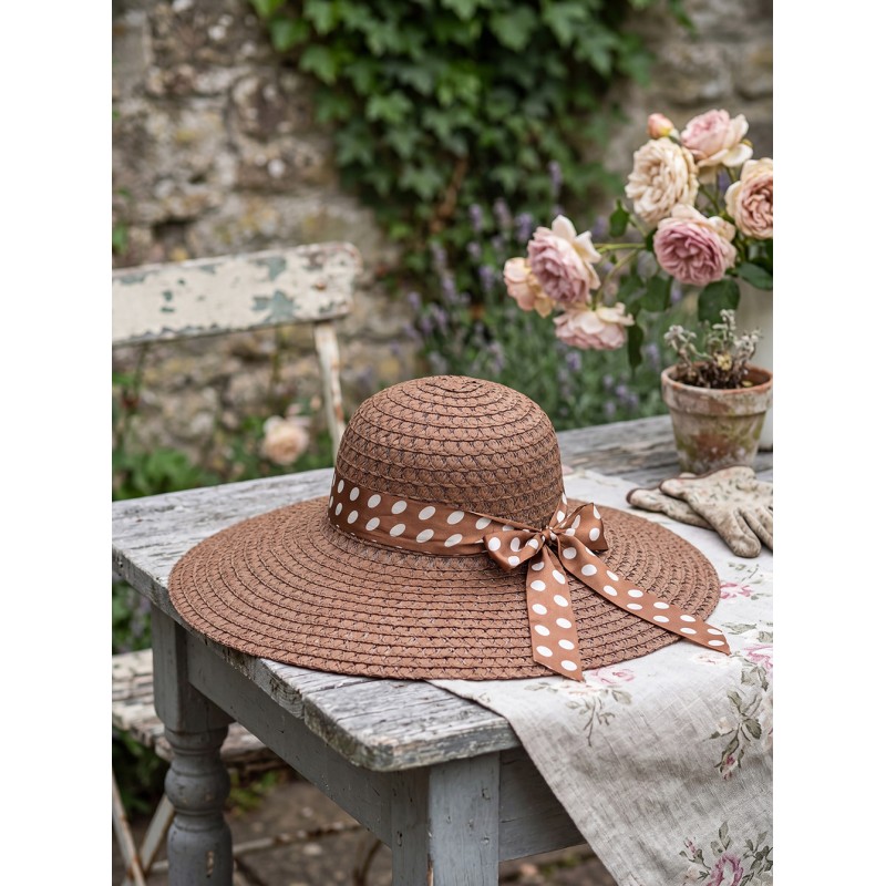 Clayre & Eef Cappello Marrone Paglia di carta