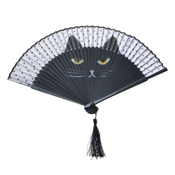 Melady Handwaaier 20 cm Zwart Papierstro Kat