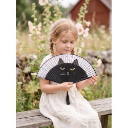 Melady Ventaglio 20 cm Nero Paglia di carta Gatto