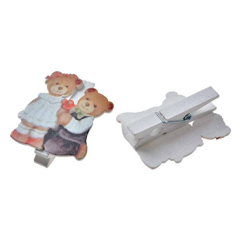 Clayre & Eef Patères décoratives 4x1x5 cm Marron Bois Ours