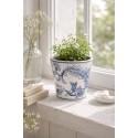 Clayre & Eef Planter Ø 16x13 cm White Blue Ceramic