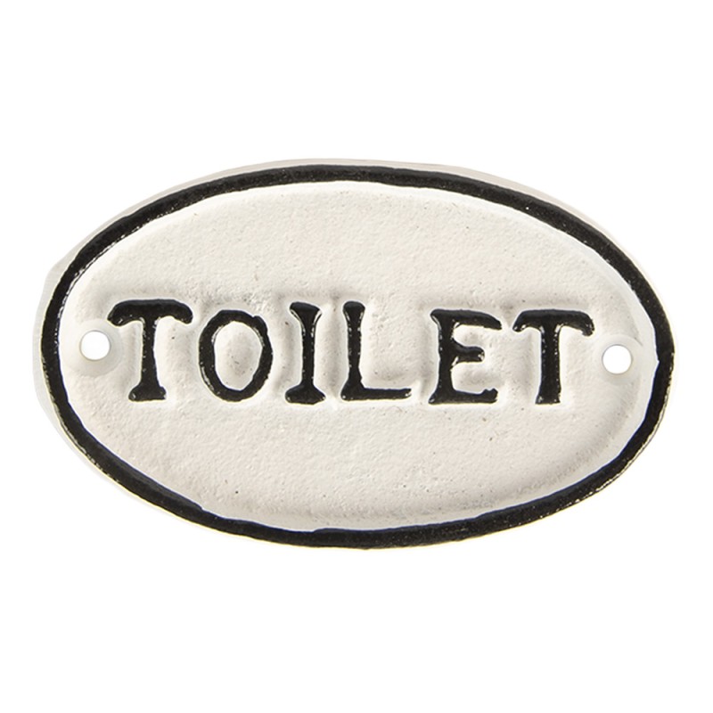 Clayre & Eef Tekstbord 10x1x6 cm Wit Metaal