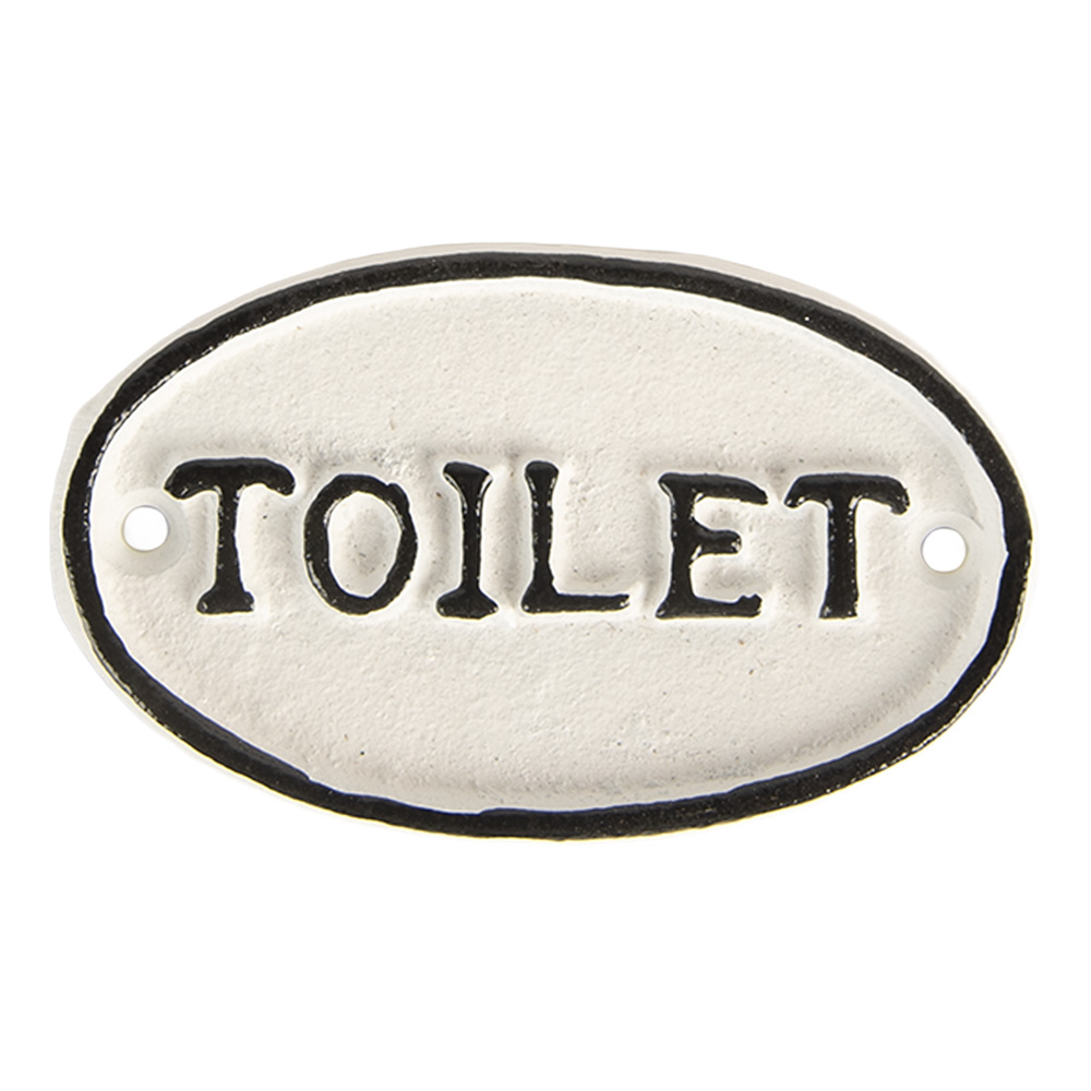 Clayre & Eef Tekstbord 10x1x6 cm Wit Metaal afbeelding 1