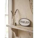 Clayre & Eef Tekstbord 10x1x6 cm Wit Metaal