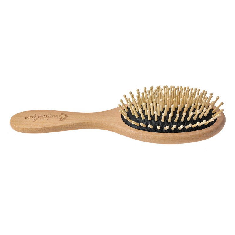 Clayre & Eef Spazzola per capelli 23x8x3 cm Marrone Beige Legno