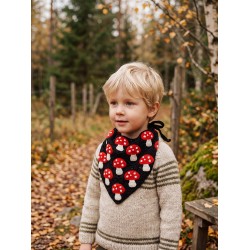 Clayre & Eef Bandana pour enfant 80 cm Noir Rouge Coton Champignons
