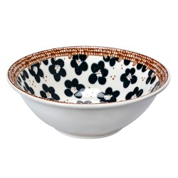 Clayre & Eef Bowl 300 ml White Black Ceramic