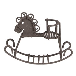 Clayre & Eef Statuetta decorativa Cavallo 9x3x6 cm Marrone Metallo