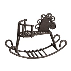 Clayre & Eef Statuetta decorativa Cavallo 9x3x6 cm Marrone Metallo