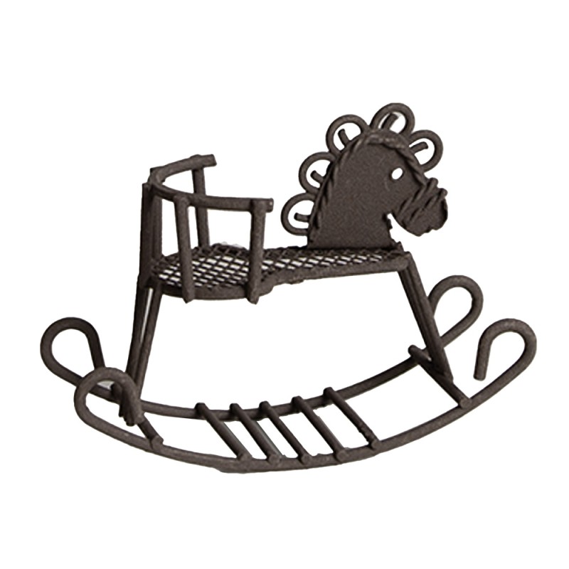 Clayre & Eef Image de décoration Cheval 9x3x6 cm Marron Métal