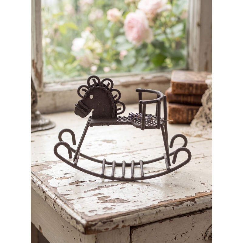 Clayre & Eef Image de décoration Cheval 9x3x6 cm Marron Métal