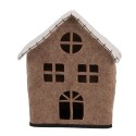 Clayre & Eef Decorative Figurine House 17x9x19 cm Brown Textile