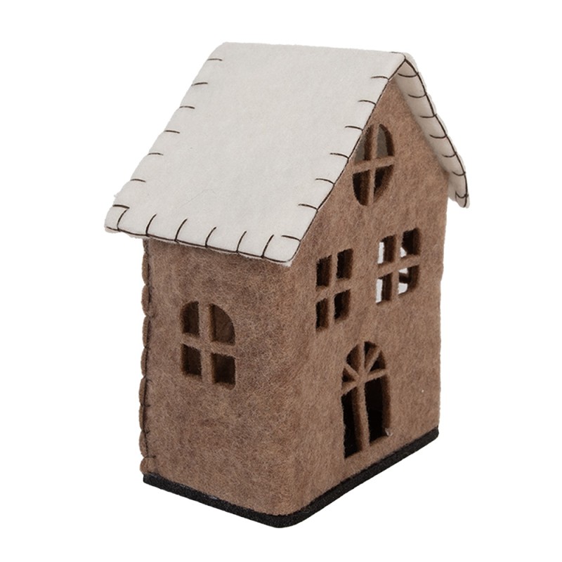 Clayre & Eef Decorative Figurine House 17x9x19 cm Brown Textile