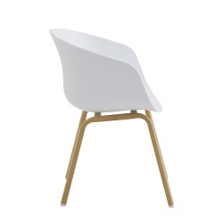 Clayre & Eef Chaise à manger 54x51x82 cm Blanc Métal