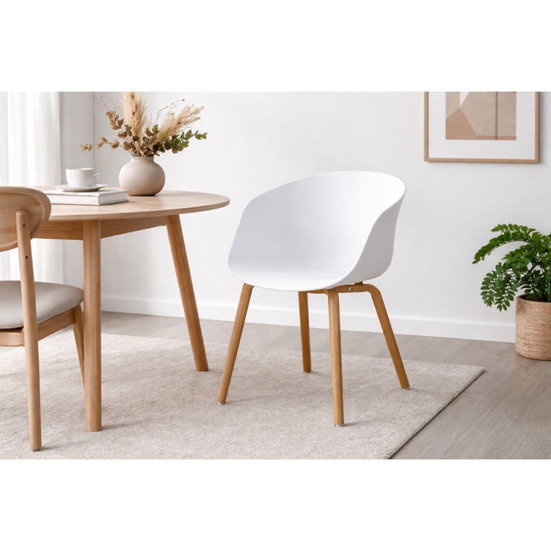 Clayre & Eef Sedie da pranzo 54x51x82 cm Bianco Metallo