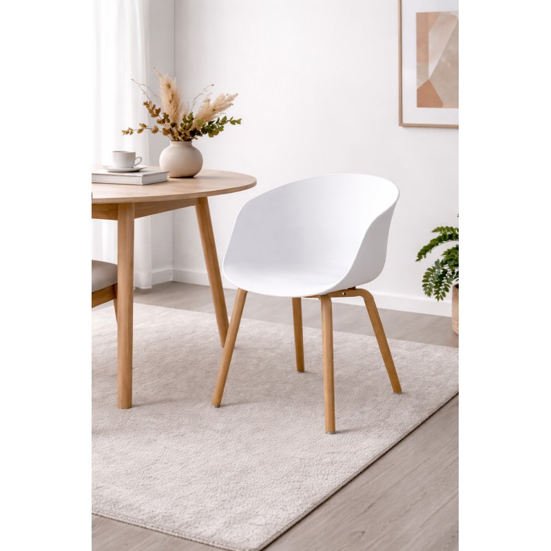 Clayre & Eef Sedie da pranzo 54x51x82 cm Bianco Metallo