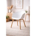 Clayre & Eef Sedie da pranzo 54x51x82 cm Bianco Metallo