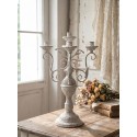 Clayre & Eef Candelabro Ø 29x58 cm Bianco Metallo