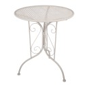 Clayre & Eef Bistroset Bistrotafel Bistrostoel 3-delig Ø 60x70 / 39x39x94 cm Wit Metaal