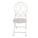 Clayre & Eef Bistroset Bistrotafel Bistrostoel 3-delig Ø 60x70 / 39x39x94 cm Wit Metaal