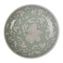 Clayre & Eef Taartplateau op Voet Ø 32x15 cm Wit Groen Porselein