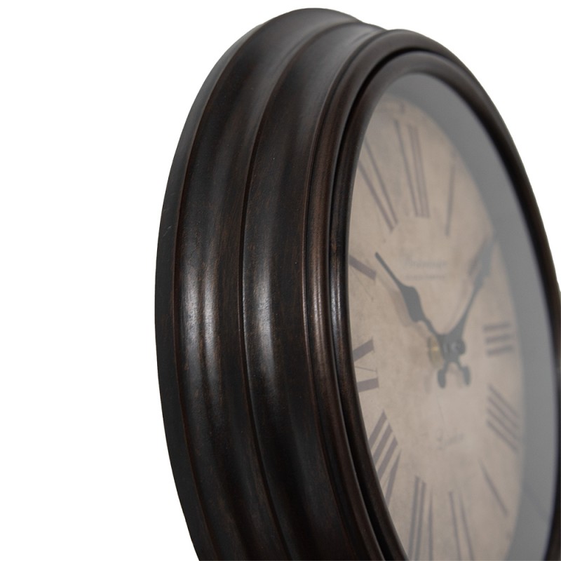 Clayre & Eef Wanduhr Ø 29x5 cm Braun Kunststoff