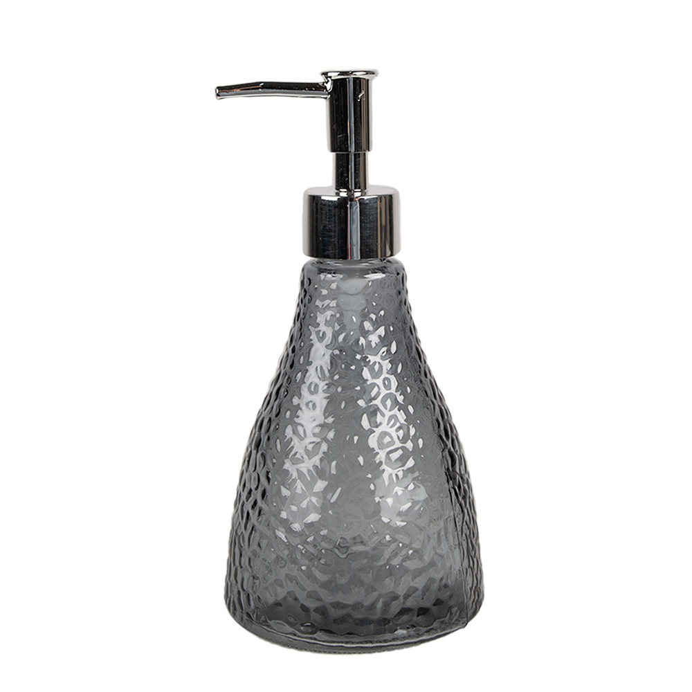 Clayre & Eef Zeepdispenser 400 ml Zwart Glas afbeelding 1
