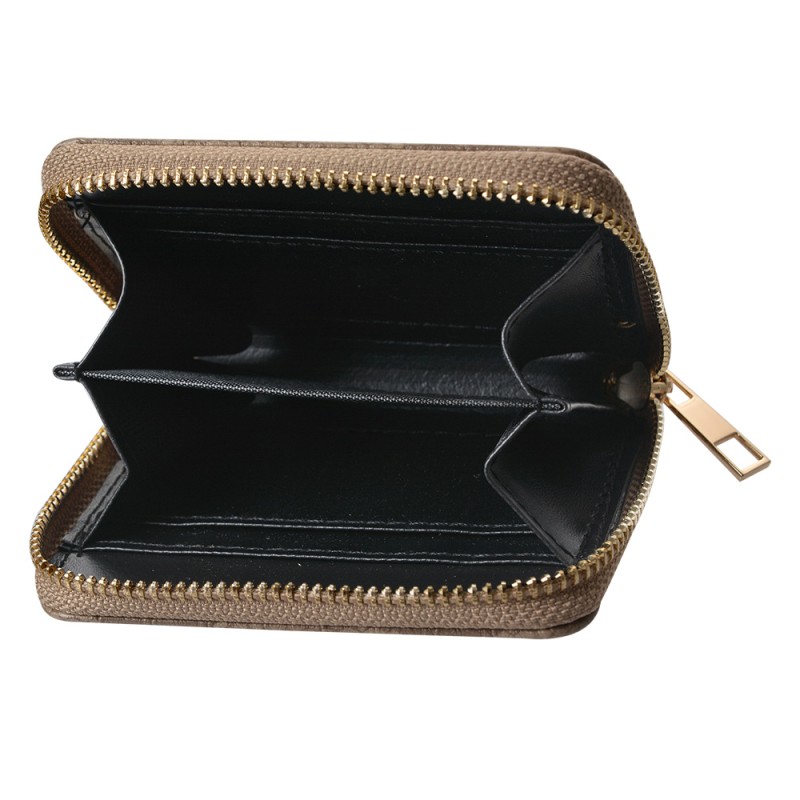 Clayre & Eef Wallet 11x9 cm Brown Plastic Snake Leather