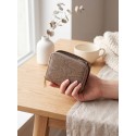 Clayre & Eef Wallet 11x9 cm Brown Plastic Snake Leather
