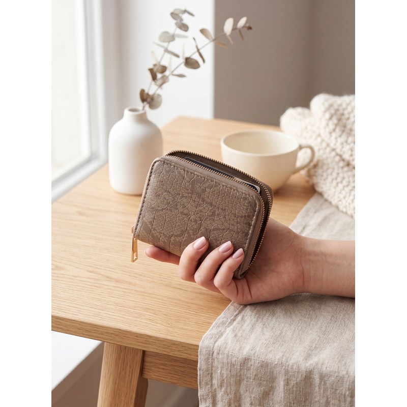 Clayre & Eef Wallet 11x9 cm Brown Plastic Snake Leather