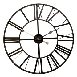 Clayre & Eef Orologio da parete Ø 60 cm Nero Metallo