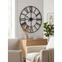 Clayre & Eef Wall Clock Ø 60 cm Black Metal