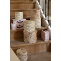 Clayre & Eef Dekoration Koffer 3er Set 30x21x9/25x18x9/20x16x8 cm Rosa Karton Blumen